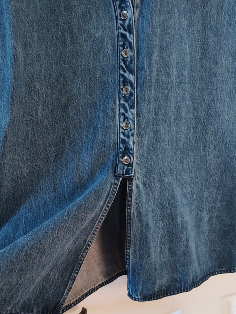 Liz Claiborne Denim Button-Front Shirt in Blue - Picture 5 of 5